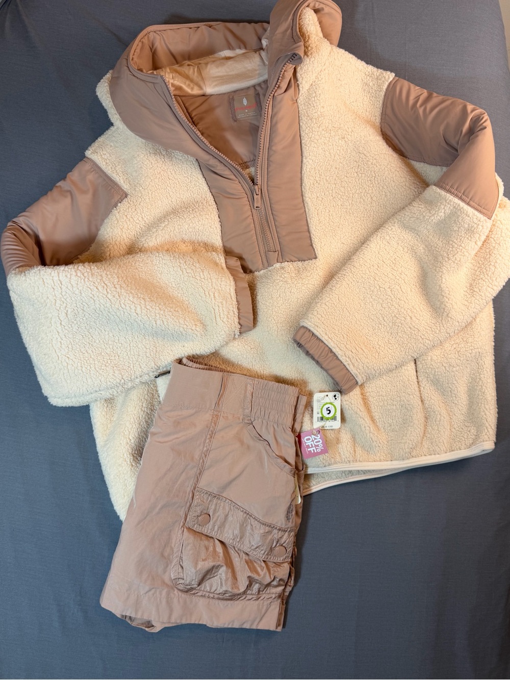FP Movement Sherpa pullover and utility skort set NWT